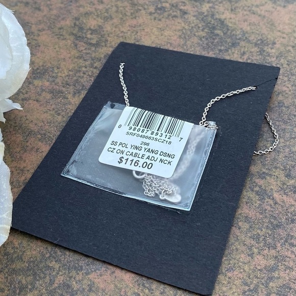 NWT BLOOMINGDALE’S AQUA STERLING SILVER PAVE CIRCLE DISC PENDANT NECKLACE - Picture 6 of 7